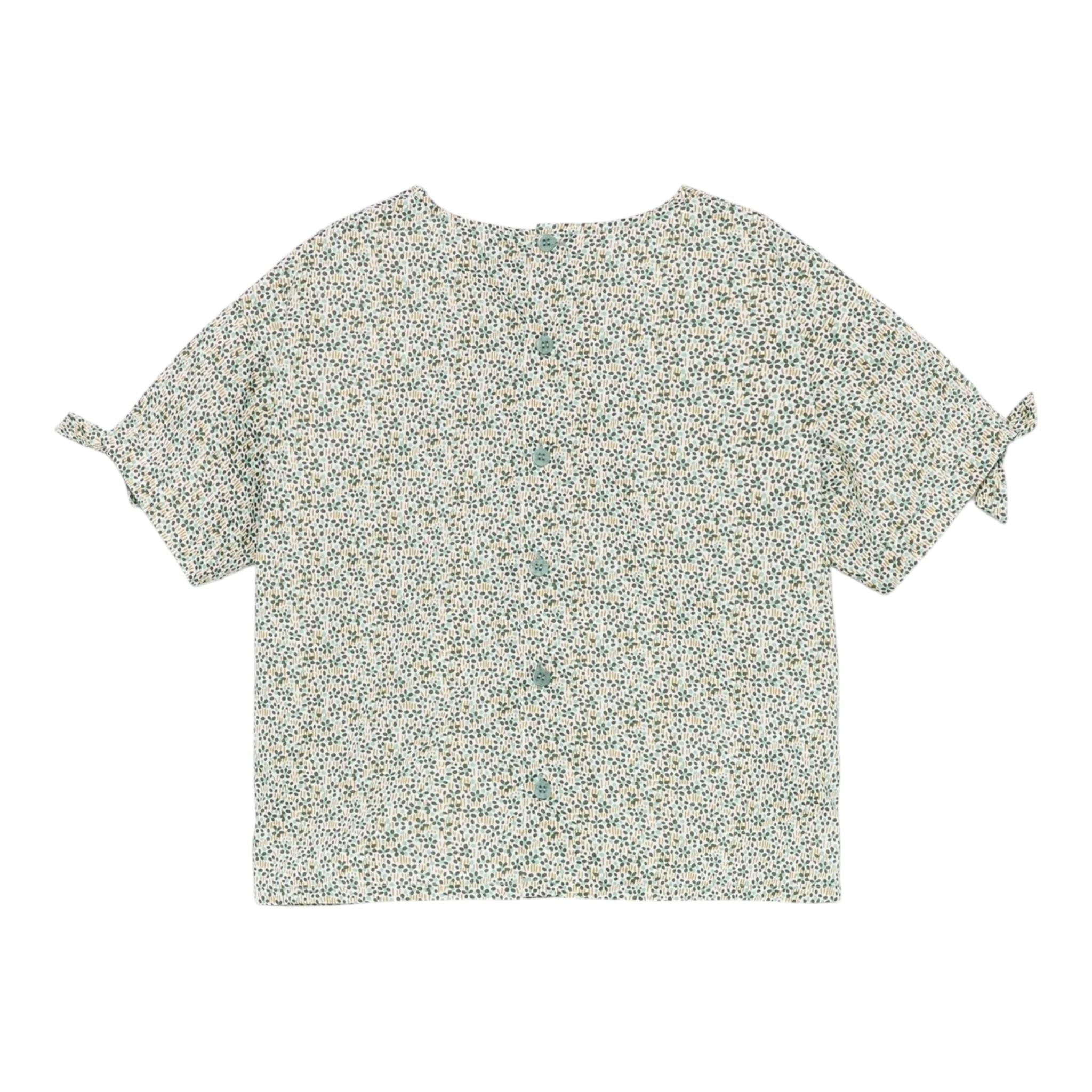 Il Gufo Camicia Mezza Manica Microfantasia per Bambina P25CC106C4139 BIANCO/VERDE IL GUFO 
