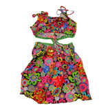 4Giveness Schwarzes trägerloses Kleid mit Blumenmuster für Mädchen