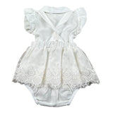 Barcellino Completo 2 Pezzi Camicia-Salopette per Neonata 120721 BIANCO BARCELLINO 