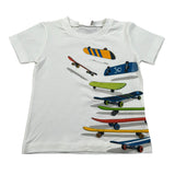 J.O. Milano T-Shirt Girocollo Tinta Unita con Stampe per Neonato 576N3 BIANCO J.O. MILANO 