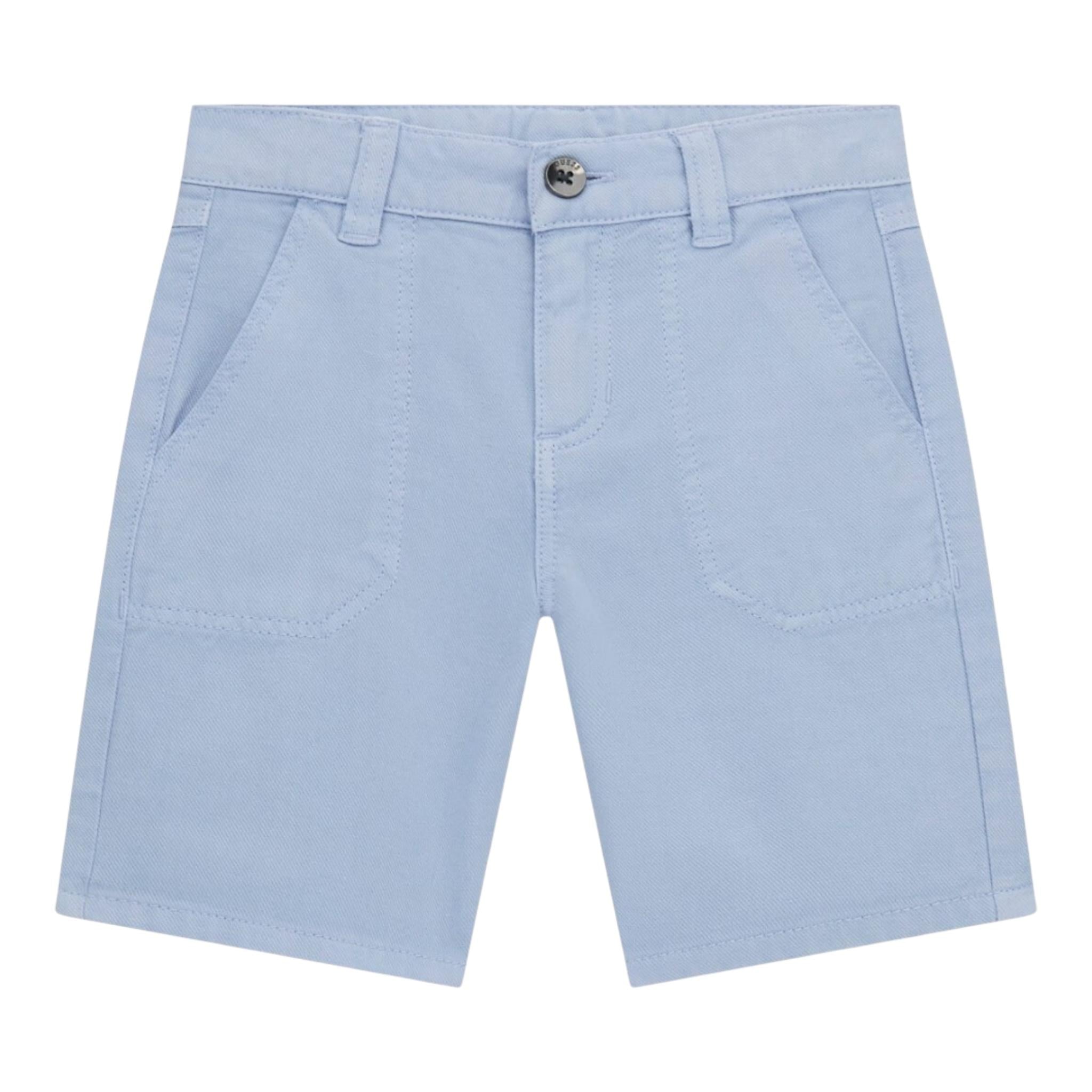 Guess Bermuda Tinta Unita con Girovita Regolabile per Bambino N5GD07WGAR0 AZZURRO GUESS 