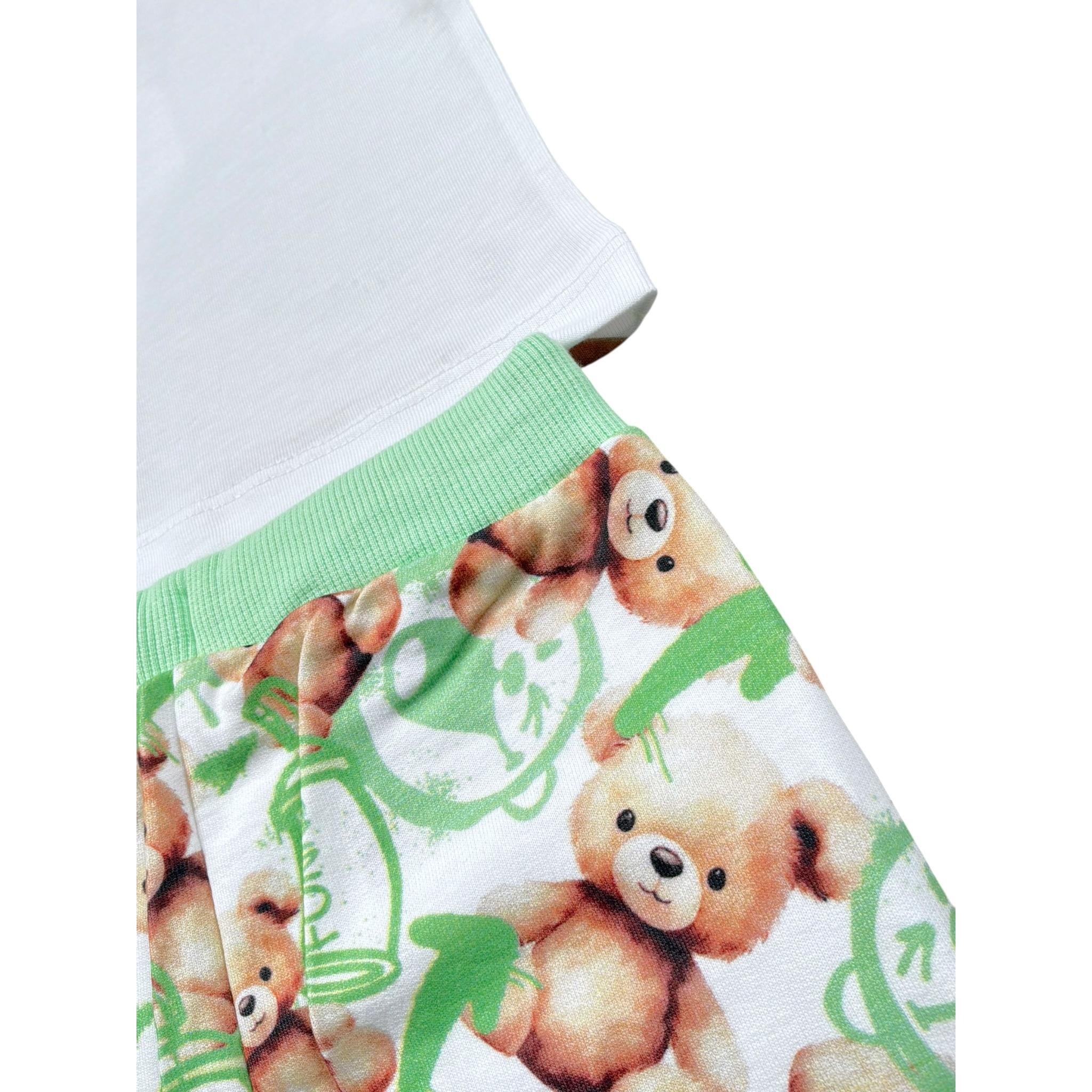 Mini Banda Completo 2 Pezzi T-Shirt-Bermuda per Neonato 3B639 BIANCO MINI BANDA 