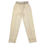 Dnj Pantalone Tinta Unita con Elastico In Vita In Contrasto per Bambino PFD5102J PANNA DNJ 