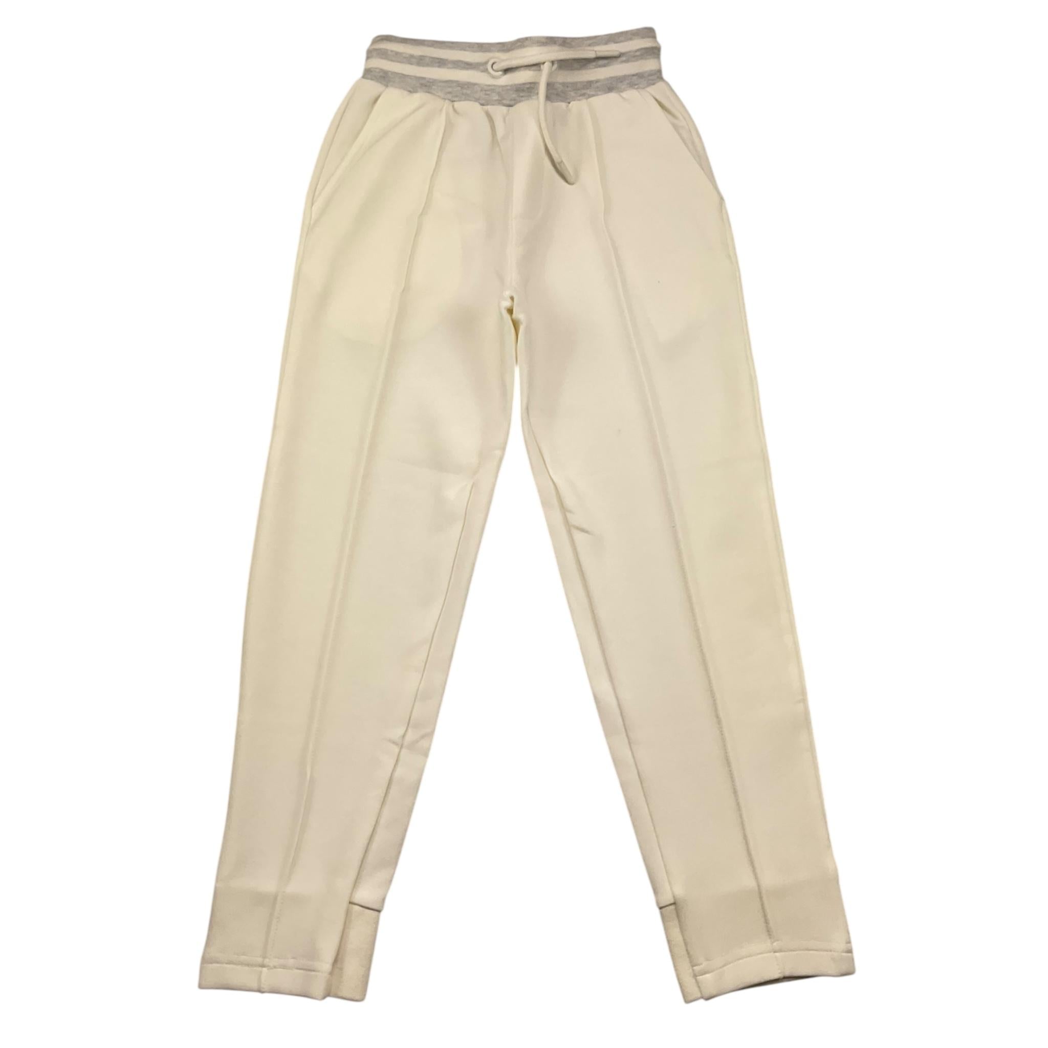 Dnj Pantalone Tinta Unita con Elastico In Vita In Contrasto per Bambino PFD5102J PANNA DNJ 