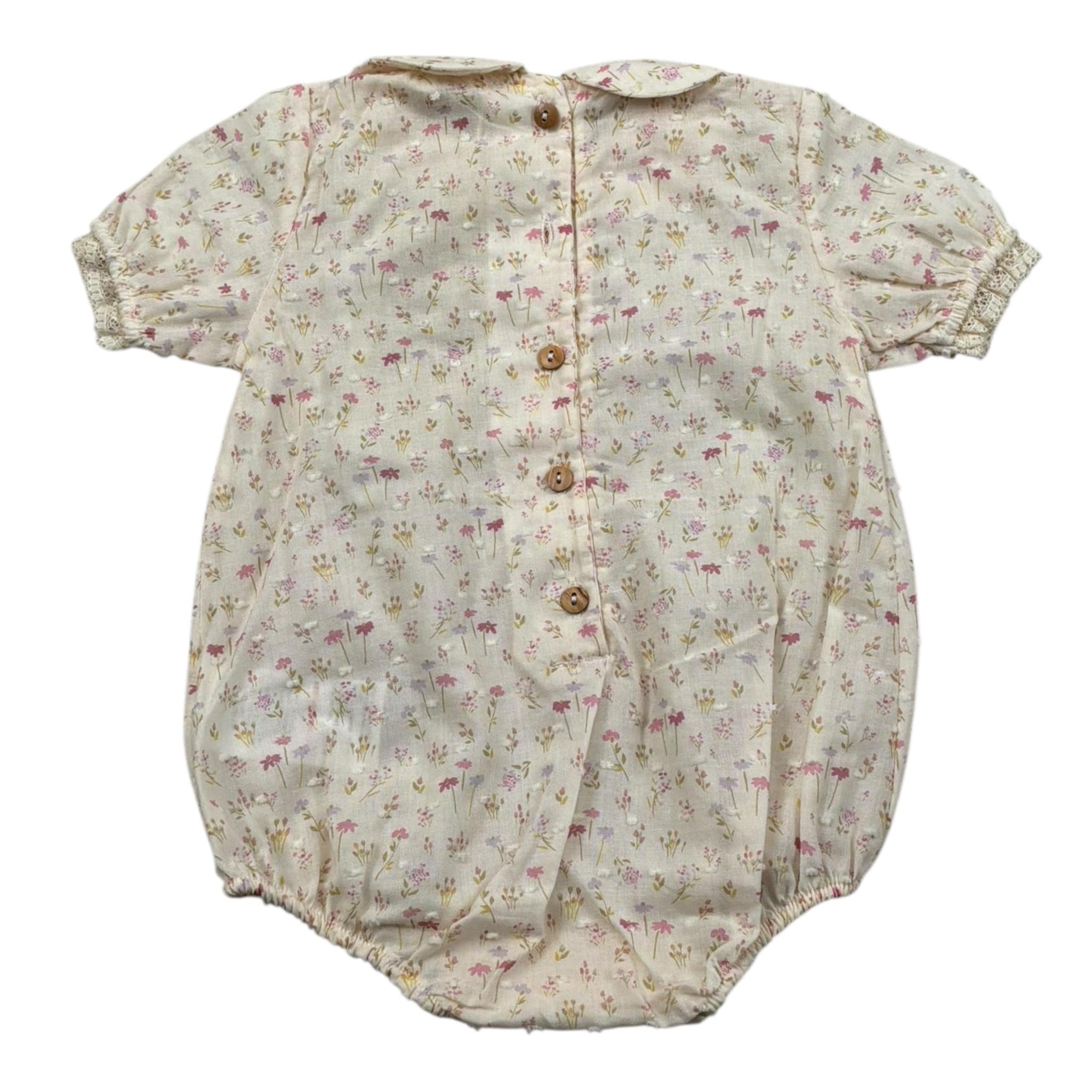 Wedoble Pagliaccetto Tinta Unita Stampa Floreale per Neonata V2505916F PANNA WEDOBLE 