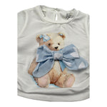 M+E' T-Shirt Girocollo Tinta Unita con Stampa per Bambina UE1858 BIANCO M+E' 