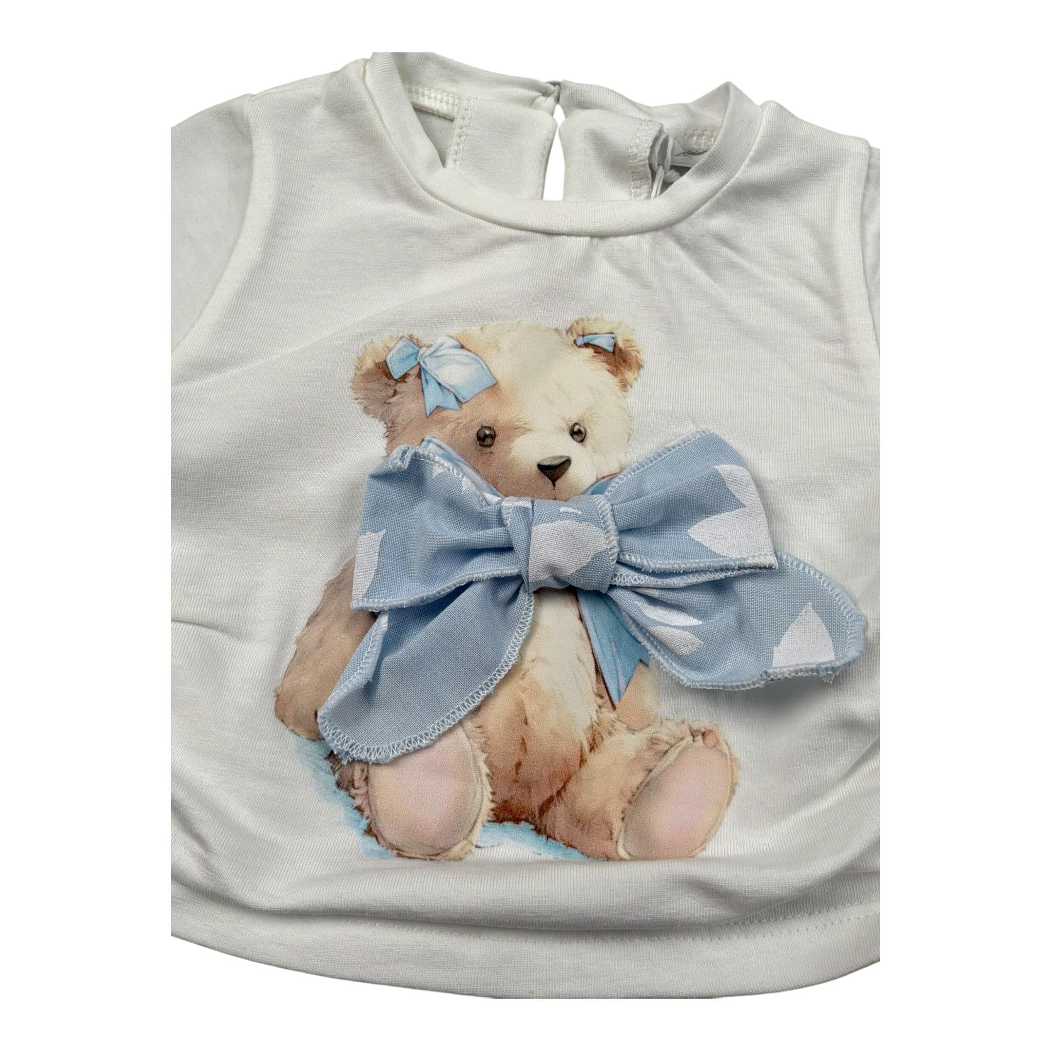 M+E' T-Shirt Girocollo Tinta Unita con Stampa per Bambina UE1858 BIANCO M+E' 