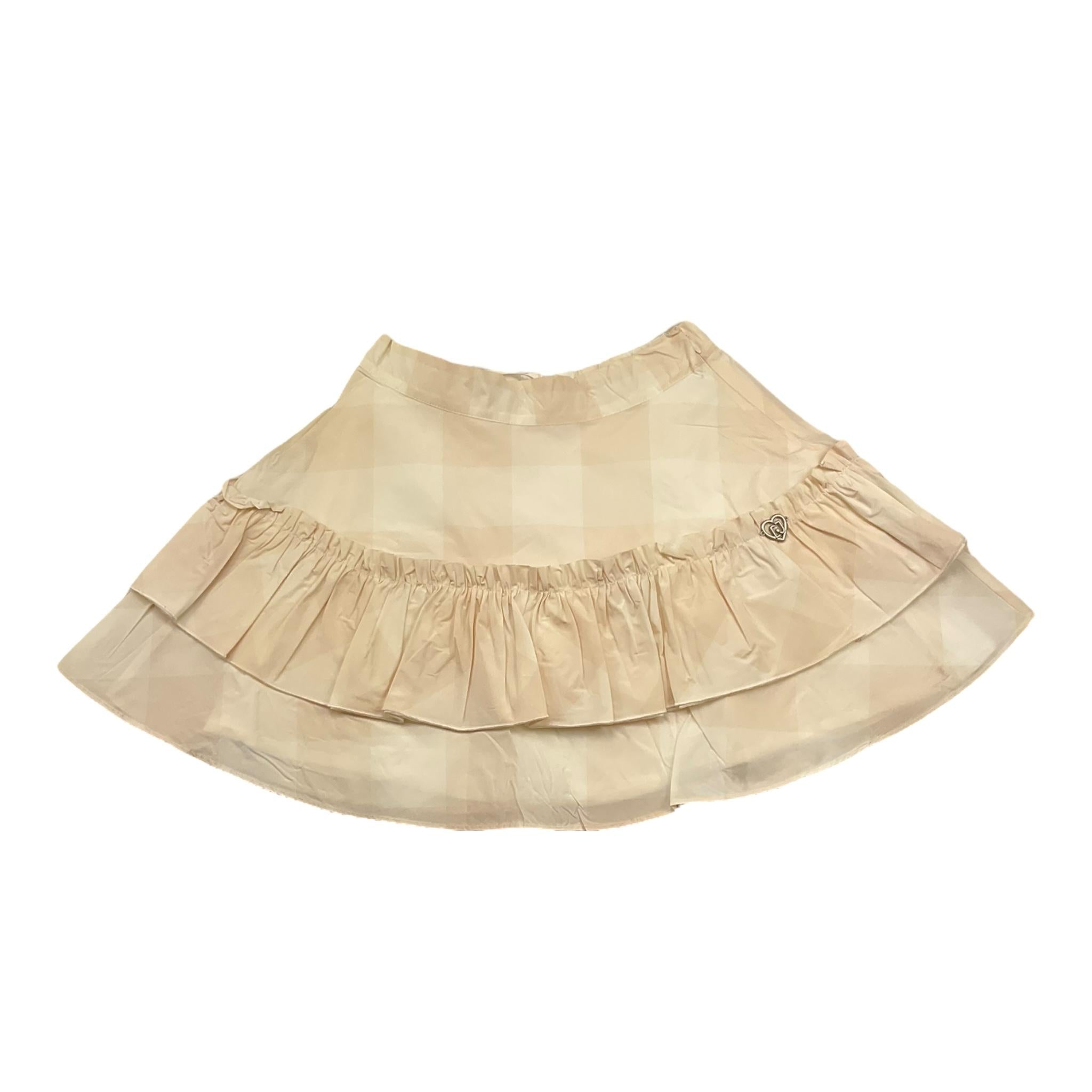 Liu Jo Gonna Tinta Unita con Fantasia A Quadri per Neonata KA5003N BEIGE LIU JO 