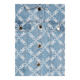 Michael Kors Abito In Denim Tinta Unita con Stampe per Bambina R30290 AZZURRO MICHAEL KORS 