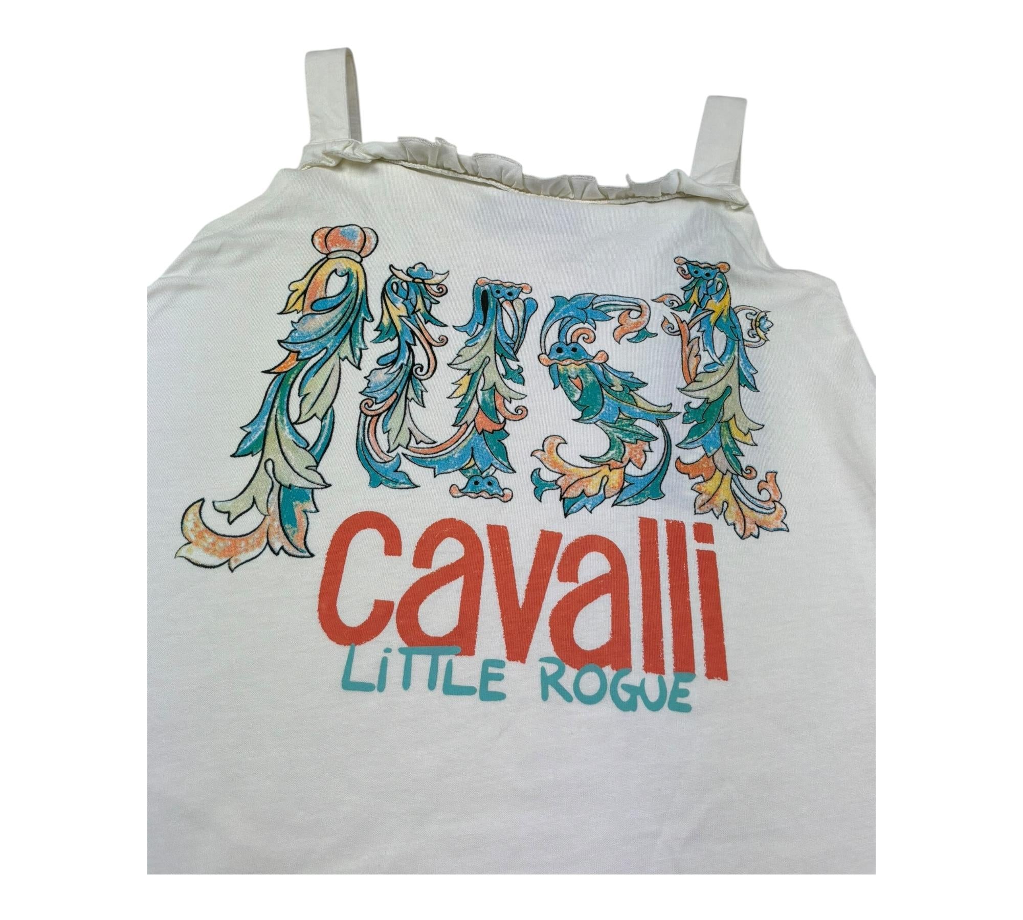 Just Cavalli Abito Bretelline Tinta Unita con Stampa per Bambina JGP26098VE PANNA JUST CAVALLI 