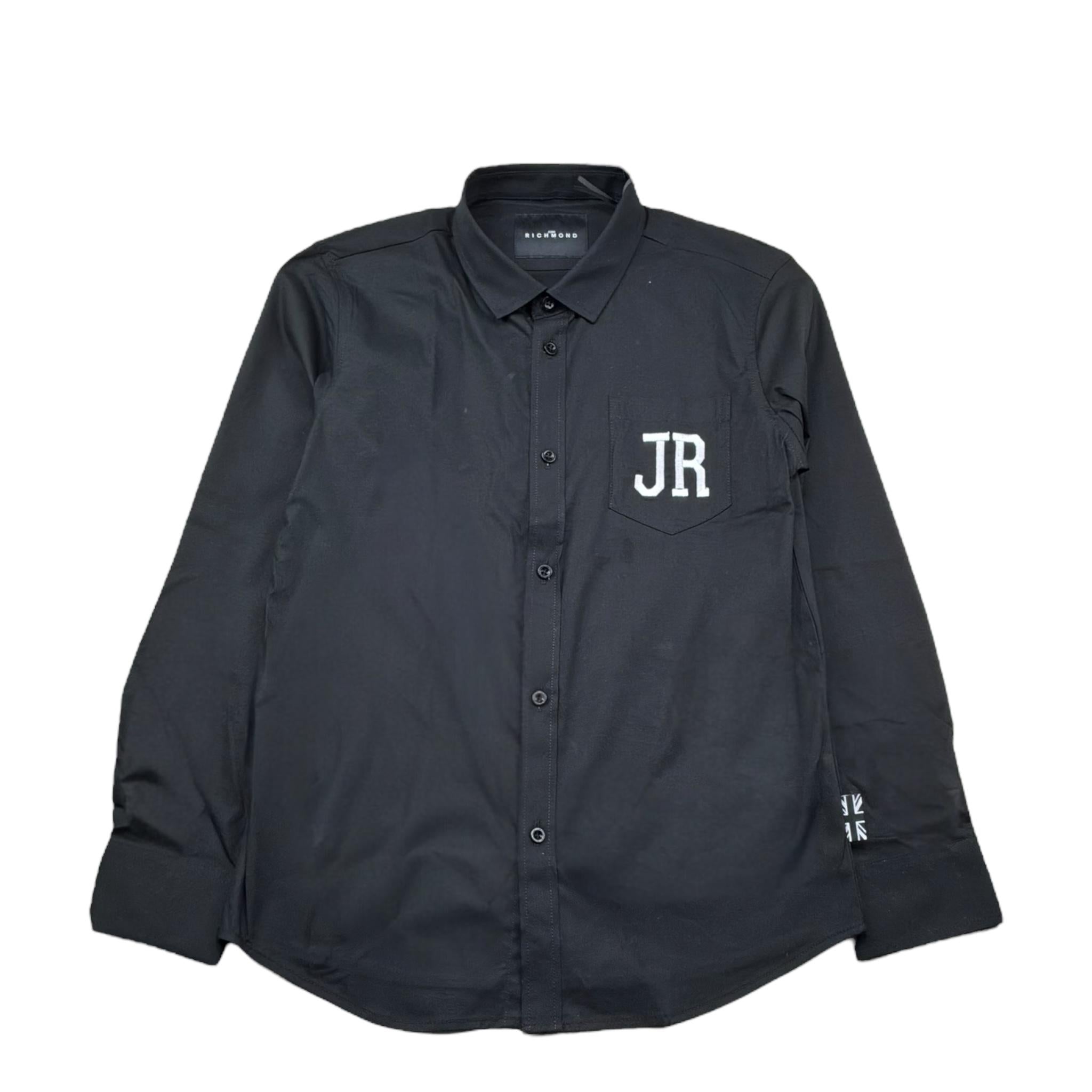 John Richmond Camicia Tinta Unita con Logo per Bambino RBP25028CAX NERO JOHN RICHMOND 