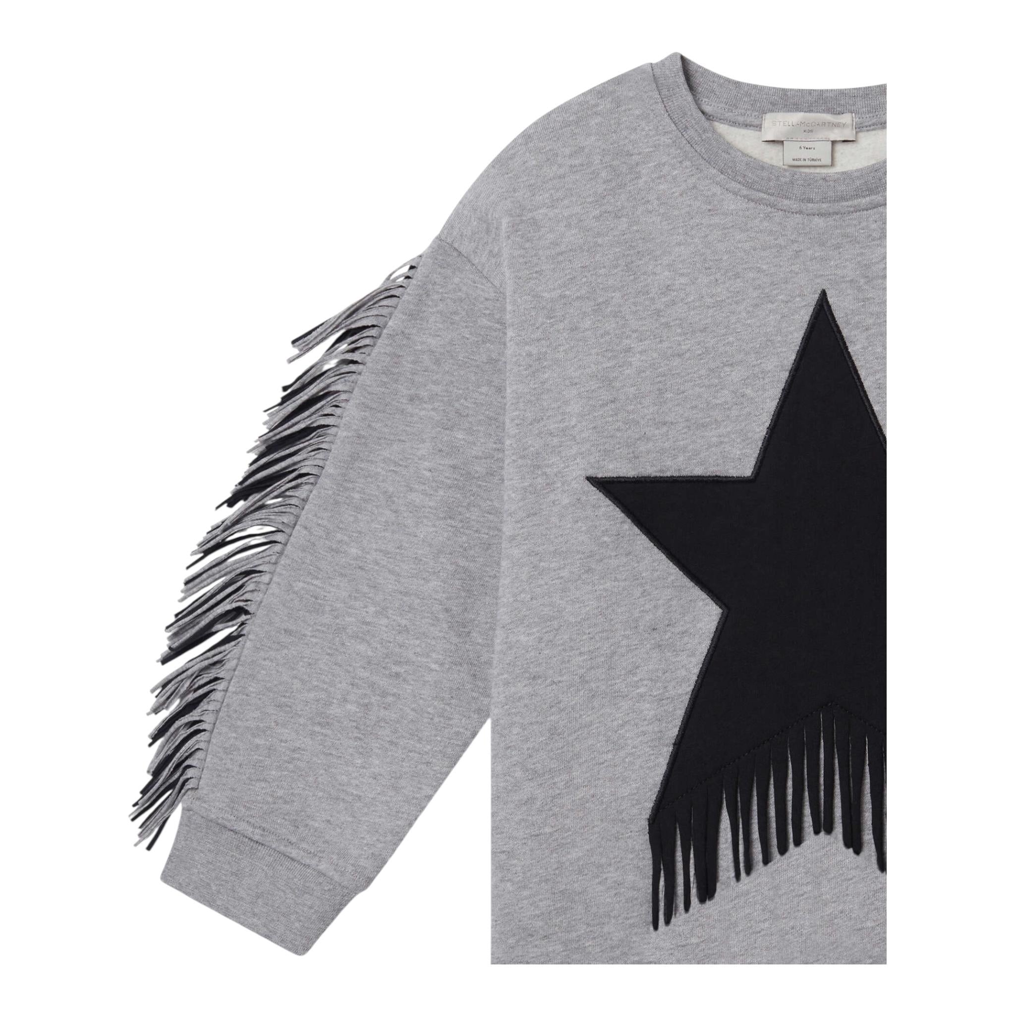 STELLA McCARTNEY felpa girocollo tinta unita con stampa Grigio per Bambina TV1D90 GRIGIO STELLA McCARTNEY 