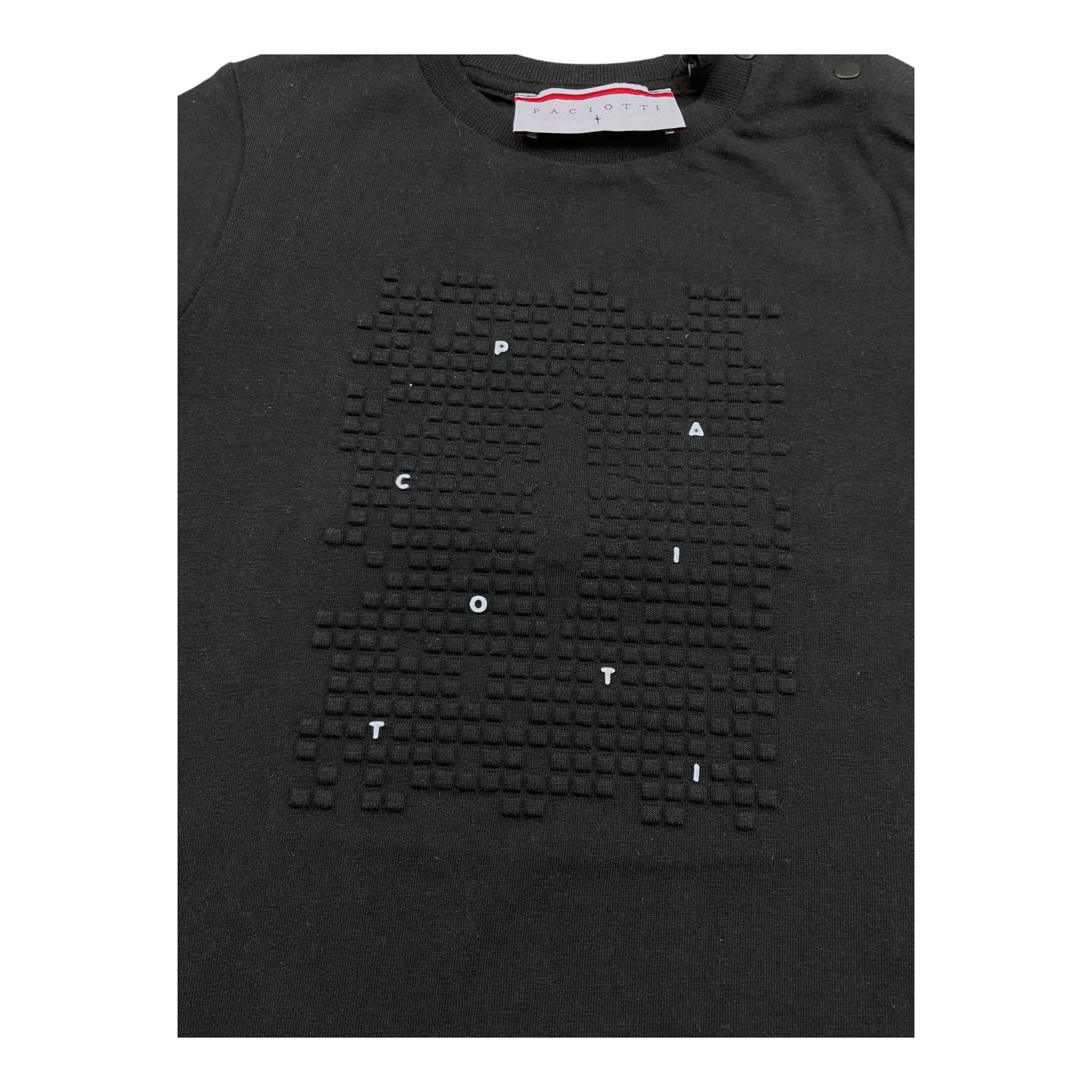 Cesare Paciotti T-Shirt Girocollo Tinta Unita con Stampa per Neonato TSP5164BN NERO CESARE PACIOTTI 