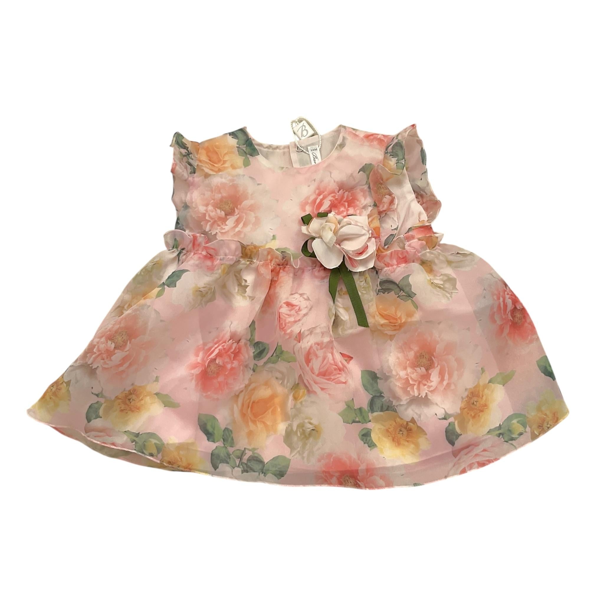 Barcellino Completo 2 Pezzi Camicia-Coulotte Bicolore con Fantasia Fiori per Neonata 9721 ROSA BARCELLINO 