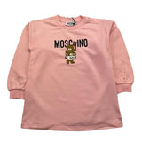 MOSCHINO abito felpa girocollo tinta unita con stampa Rosa per Bambina MDV0BNJXXXX ROSA MOSCHINO 