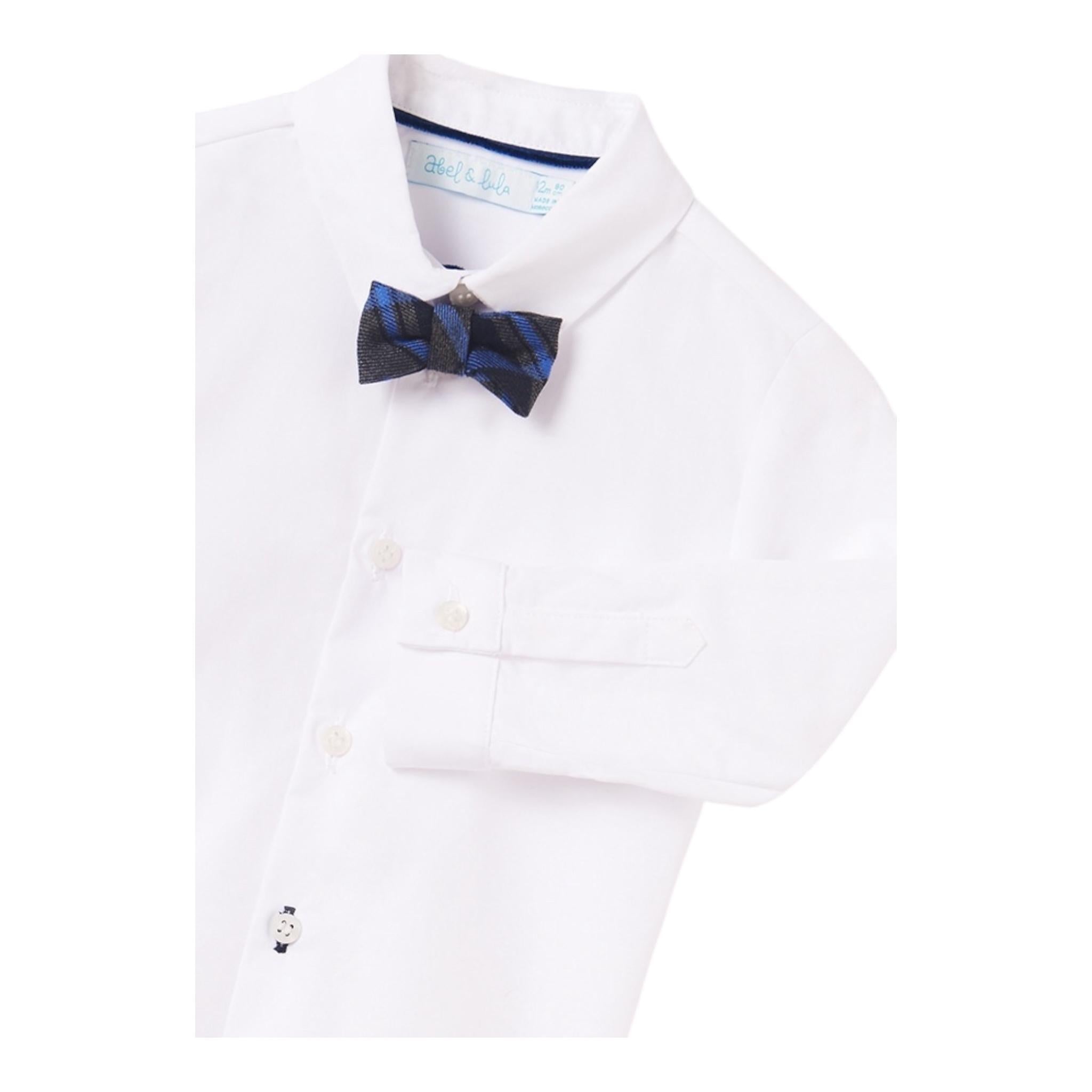 ABEL & LULA completo 3pz papillons-camicia-bermuda bicolore Bianco per Bambino 5756 BIANCO ABEL & LULA 