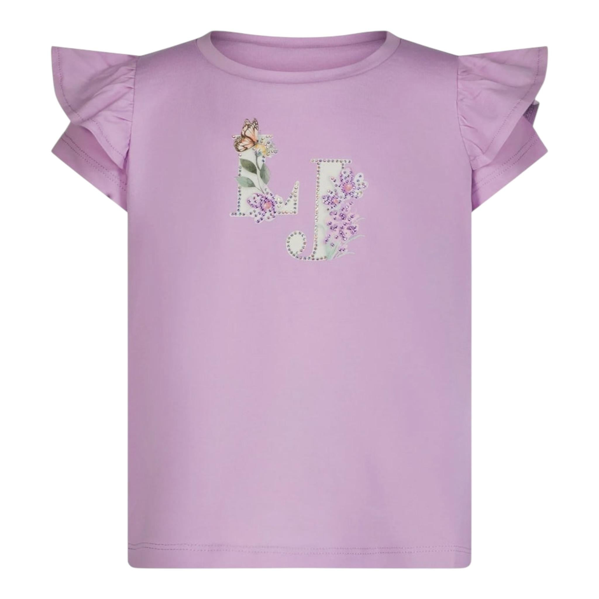 Liu Jo T-Shirt tinta unita con Brillantini Lilla per Neonata KA5092XXXXN LILLA LIU JO 