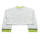 Refrigiwear Felpa Chiusa Girocollo Modello Crop Tinta Unita con Logo per Bambina RWG635 BIANCO REFRIGIWEAR 
