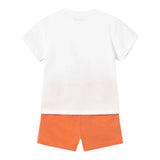 Mayoral Completo 2 Pezzi T-Shirt-Bermuda Bicolore per Neonato 1656 BIANCO/ARANCIONE MAYORAL 