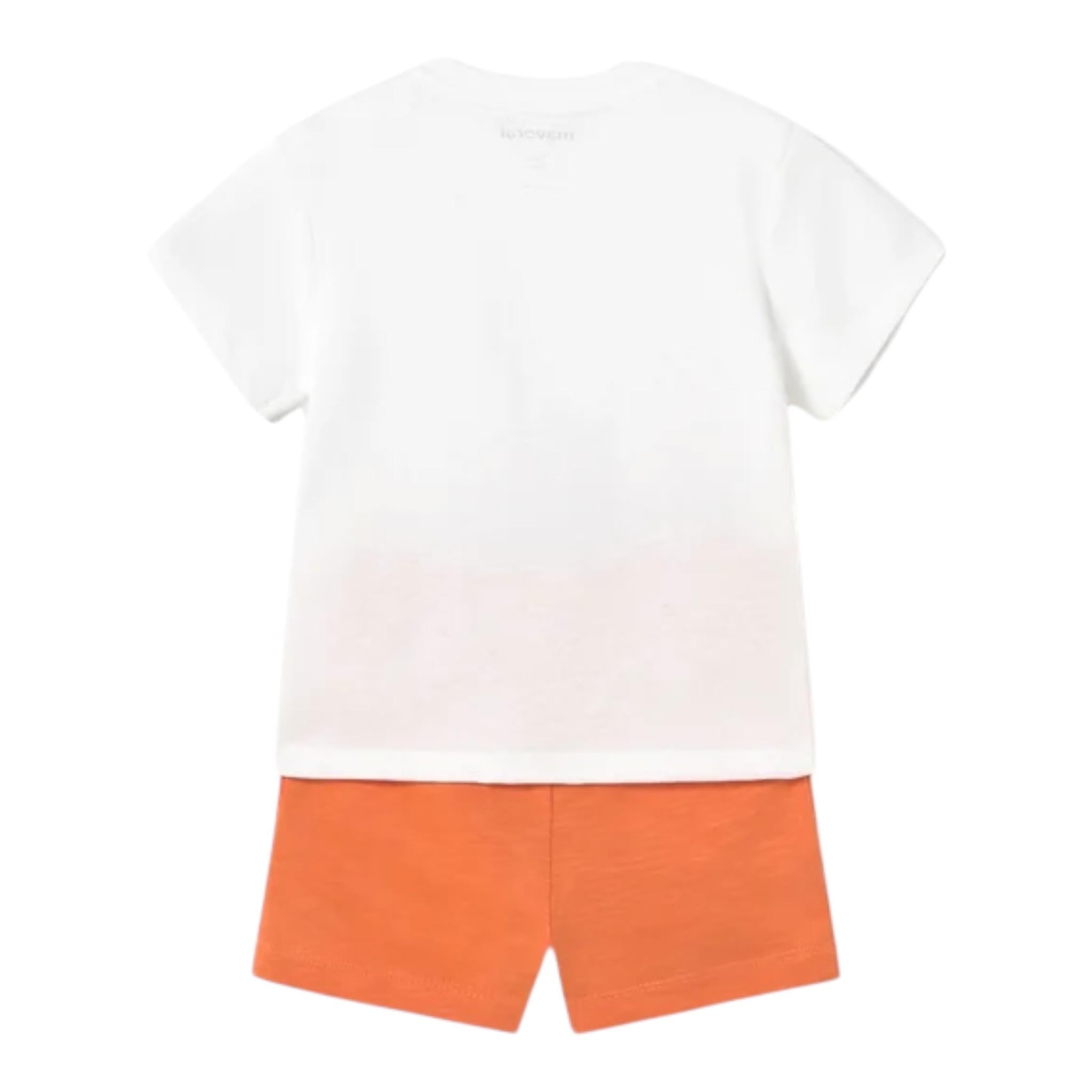 Mayoral Completo 2 Pezzi T-Shirt-Bermuda Bicolore per Neonato 1656 BIANCO/ARANCIONE MAYORAL 