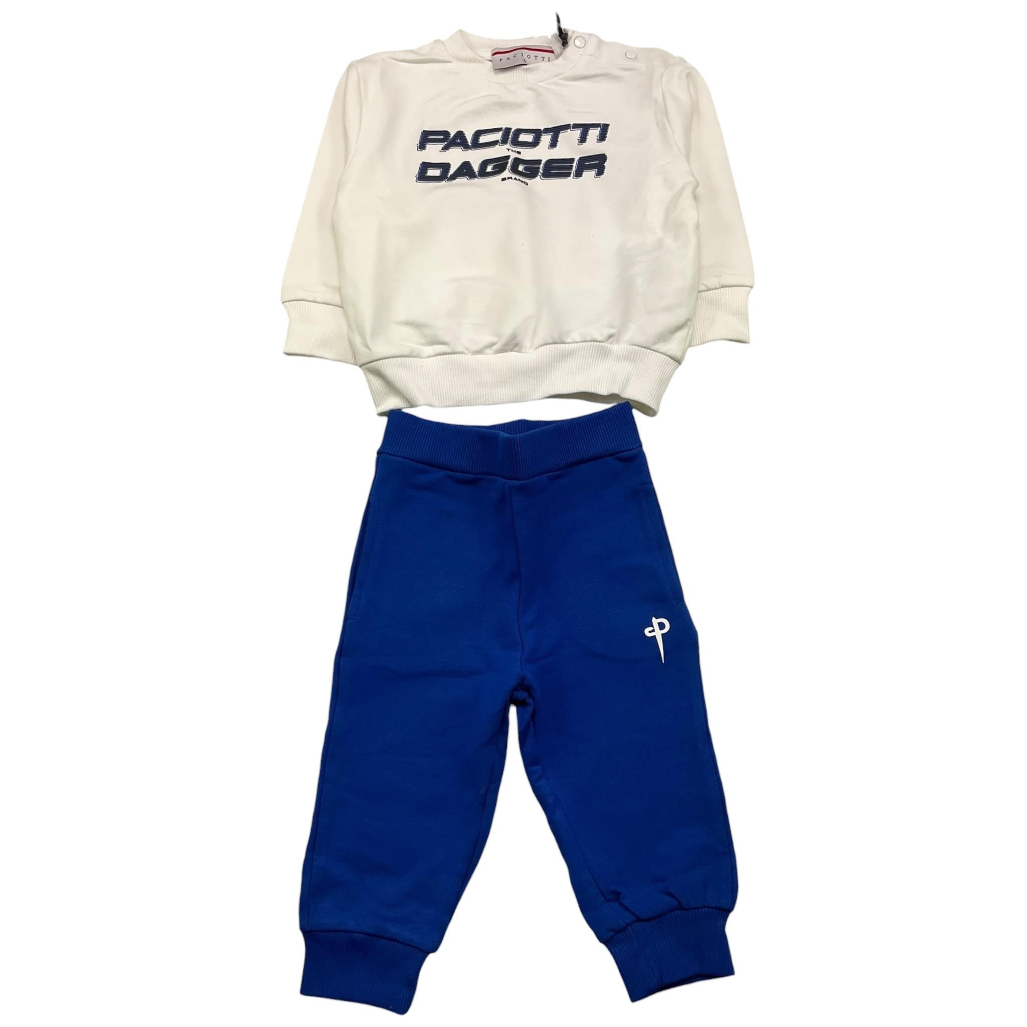 CESARE PACIOTTI completo bicolore 2pz felpa-pantalone Bianco/blu per Neonato COMP4317B BIANCO/BLU CESARE PACIOTTI 