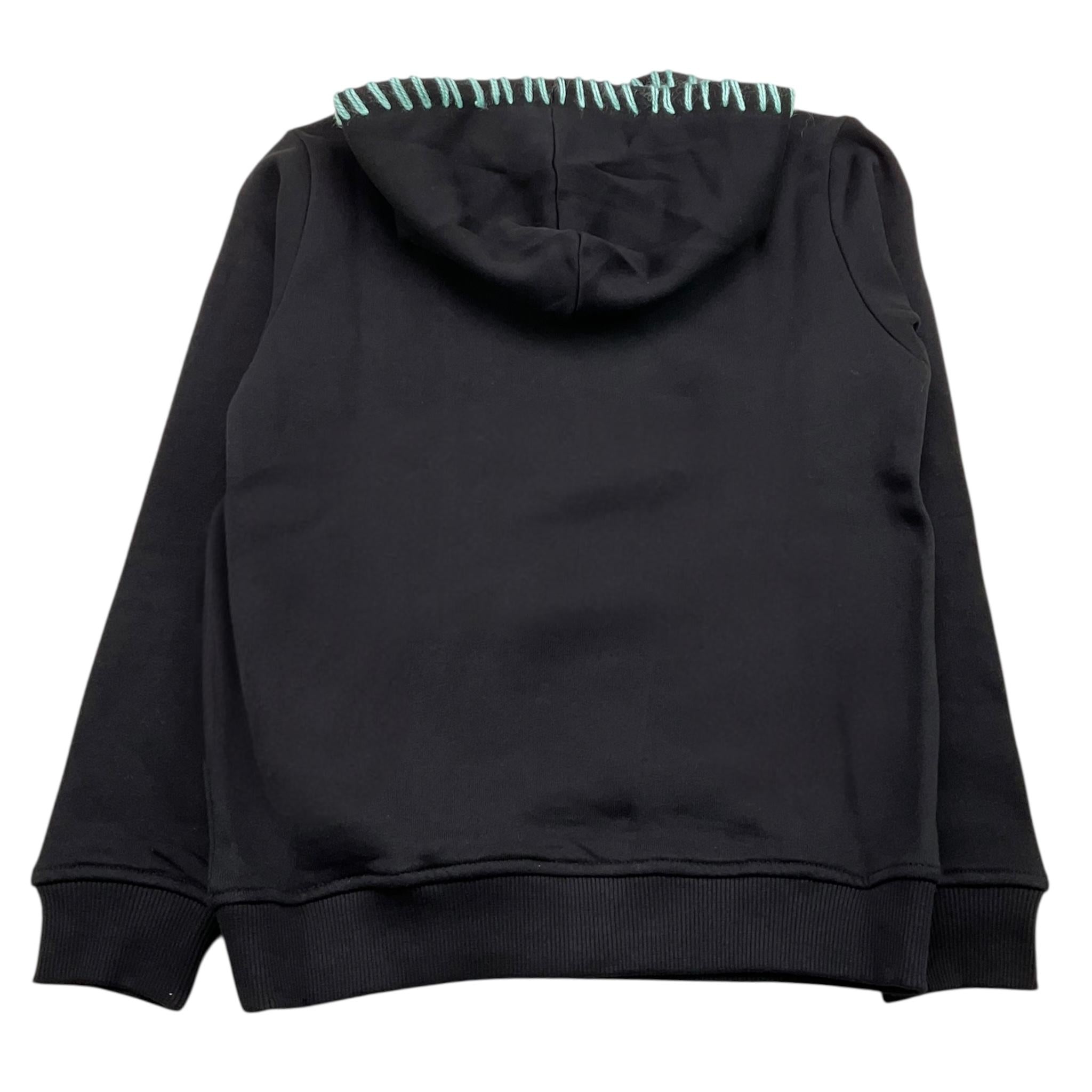 DANIELE ALESSANDRINI felpa chiusa con cappuccio tinta unita con stampa Nero per Bambino 1231F00094 NERO DANIELE ALESSANDRINI 