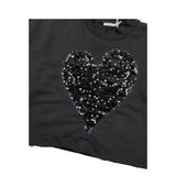 LU LU BY MISS GRANT felpa tinta unita con paillettes Nero per Bambina LL3167 NERO LU LU BY MISS GRANT 