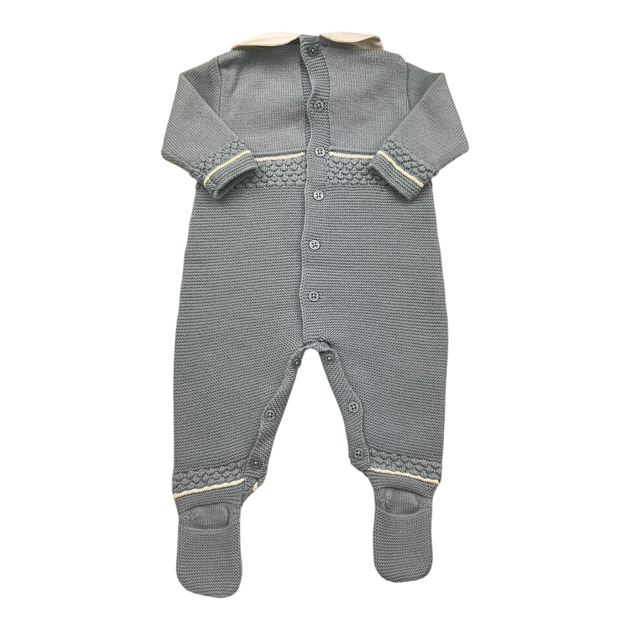 PAZ RODRIGUEZ tutina tinta unita con colletto in contrasto Azzurro per Neonato 005110991 AZZURRO PAZ RODRIGUEZ 