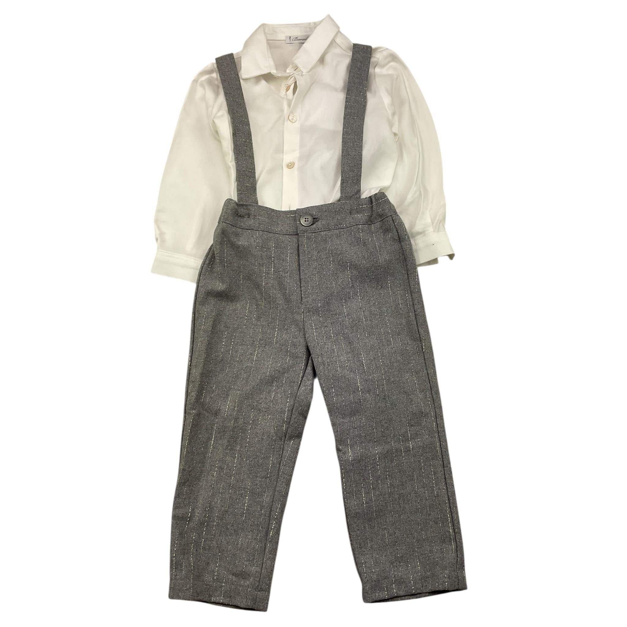 BARCELLINO complet 3 pezzi camicia-salopette-papillon Grigio per Bambino 115910LJ GRIGIO BARCELLINO 