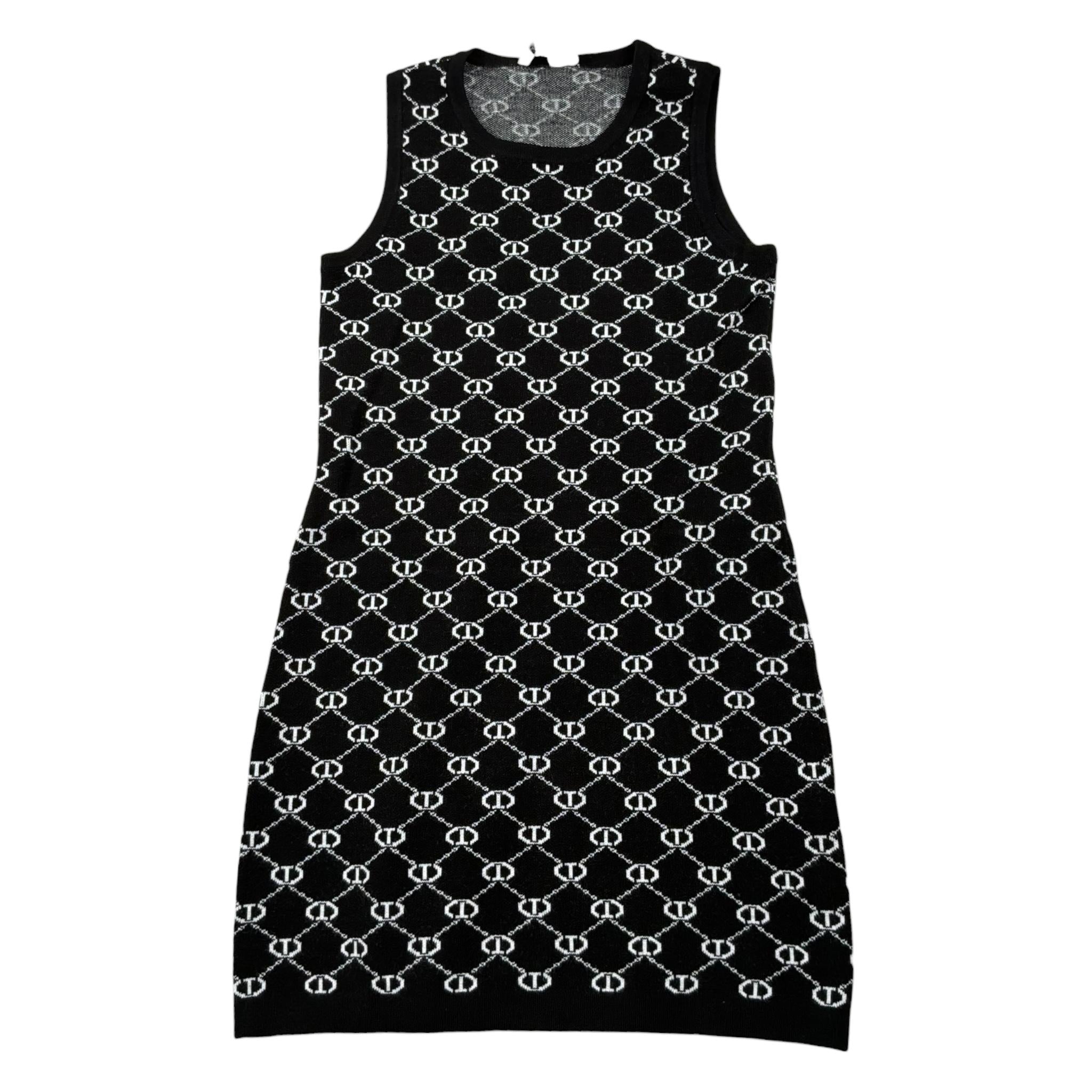 Twinset Abito Tinta Unita Logato Giromanica per Bambina 251GJ3QX2 NERO TWINSET 