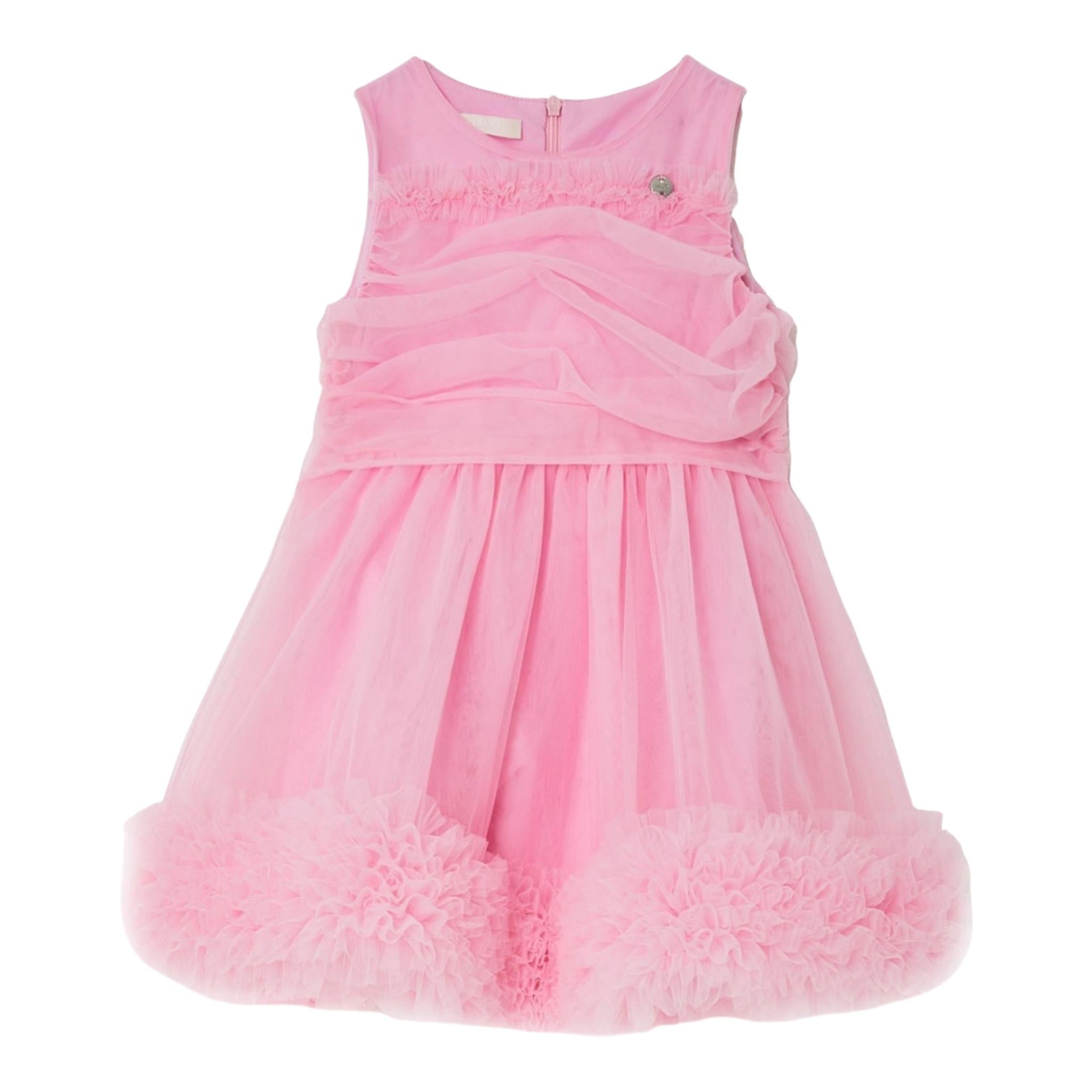 Liu Jo Abito Tinta Unita con Tulle per Neonata KA5115X ROSA LIU JO 