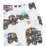 Saint Barth Costume Modello Boxer Tinta Unita con Fantasia Macchine per Neonato JEAN001 BIANCO SAINT BARTH 