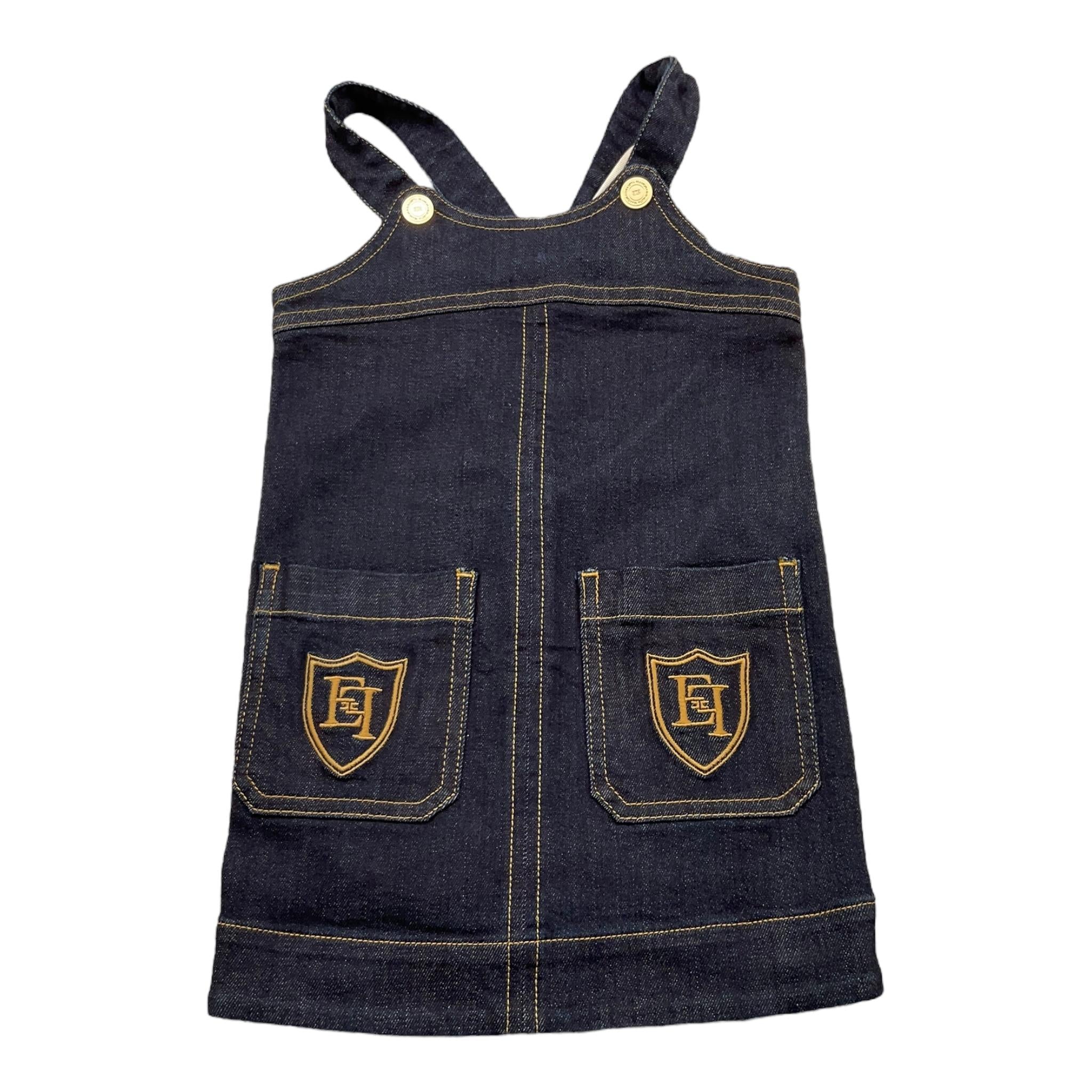 ELISABETTA FRANCHI abiti in denim tinta unita giromanica Blu per Neonata EGAB177 BLU ELISABETTA FRANCHI 