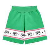 Chiara Ferragni Short Tinta Unita Con Stampa E Elastico In Vita Verde Per Bambina