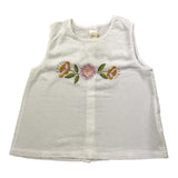 Babe & Tess Canotta Tinta Unita con Fantasia Fiori per Bambina 26518013 BIANCO BABE & TESS 