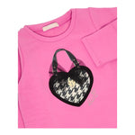 LIU JO abito in felpa girocollo tinta unita con stampa Rosa per Bambina KF4107XXXX ROSA LIU JO 