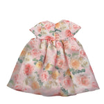 Barcellino Abito Cerimonia Tinta Unita con Stampa per Neonata 9722 ROSA BARCELLINO 