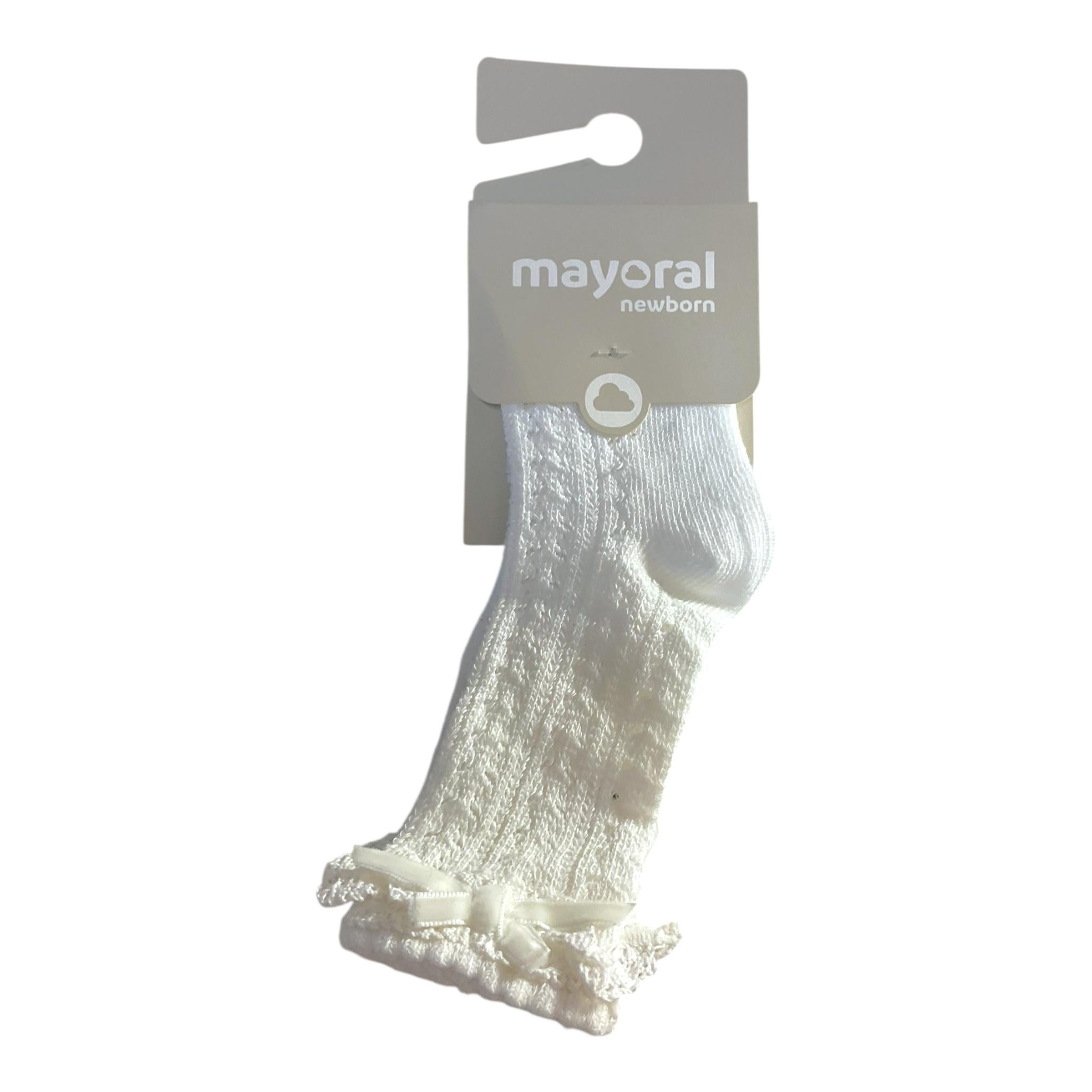 MAYORAL calzini tinta unita con ricami Bianco per Neonata 9659N BIANCO MAYORAL 