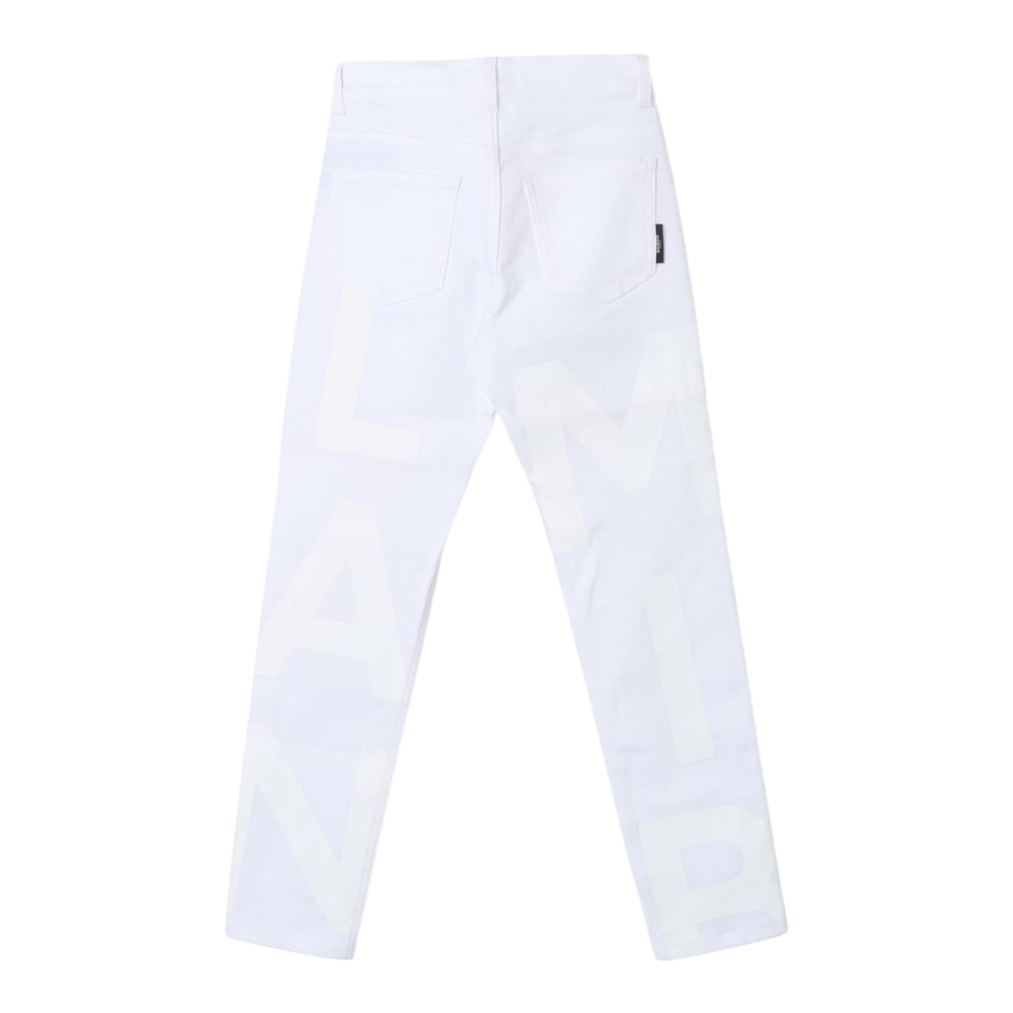 BALMAIN pantalone tinta unita con logo Panna per Bambino BU6P30 PANNA BALMAIN 