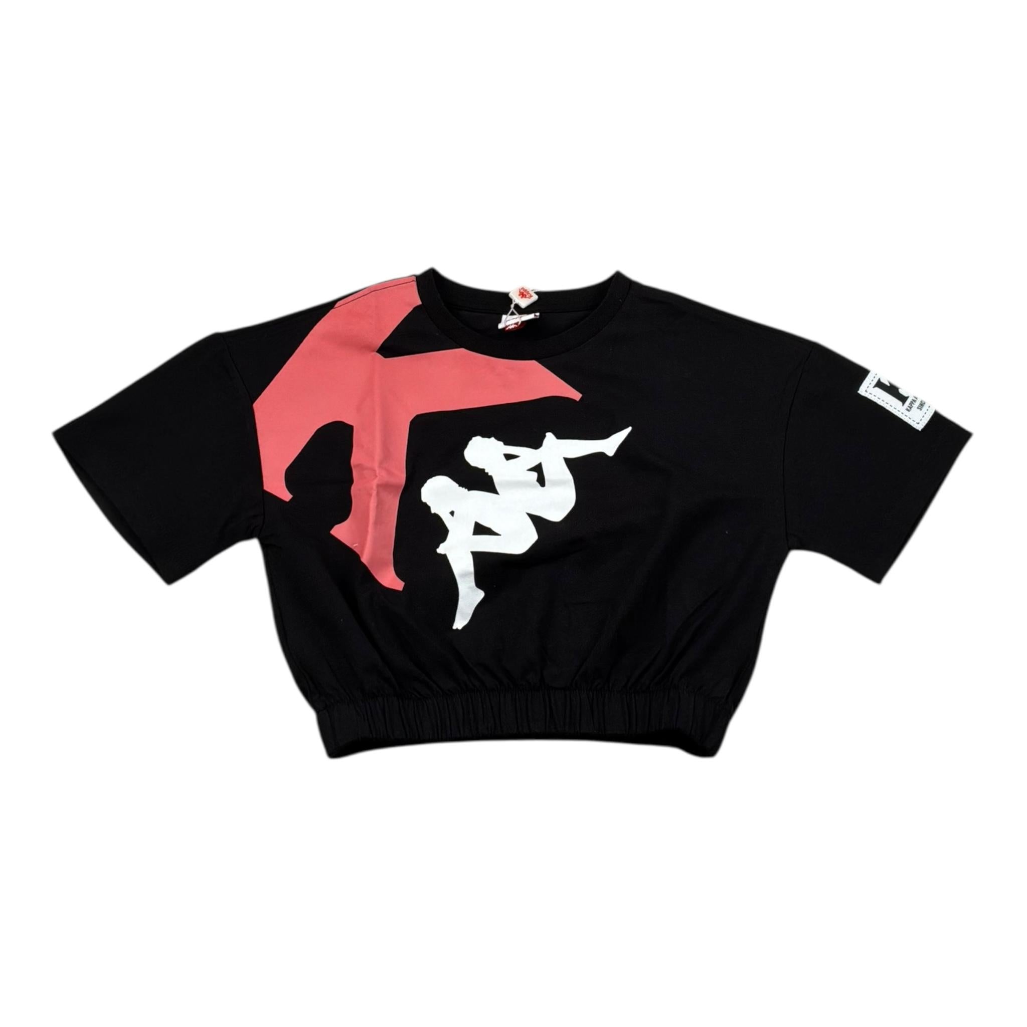 Kappa T-Shirt Girocollo Tinta Unita con Stampa per Bambina 3746MY00032 NERO KAPPA 