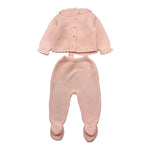 BABIDU completo 3pz ghettina-maglia-cappello tinta unita Rosa per Neonata 51759 ROSA BABIDU 