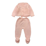 BABIDU completo 3pz ghettina-maglia-cappello tinta unita Rosa per Neonata 51759 ROSA BABIDU 