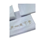 Le Bebe' Lenzuola Set 3 Pezzi Tinta Unita con Stampa per Neonato LBG6311 BIANCO LE BEBE' 