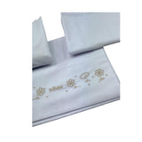 Le Bebe' Lenzuola Set 3 Pezzi Tinta Unita con Stampa per Neonato LBG6311 BIANCO LE BEBE' 