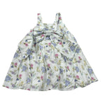 M+E' Abito Giromanica Tinta Unita Fantasia Floreale per Bambina UE1730J BIANCO M+E' 