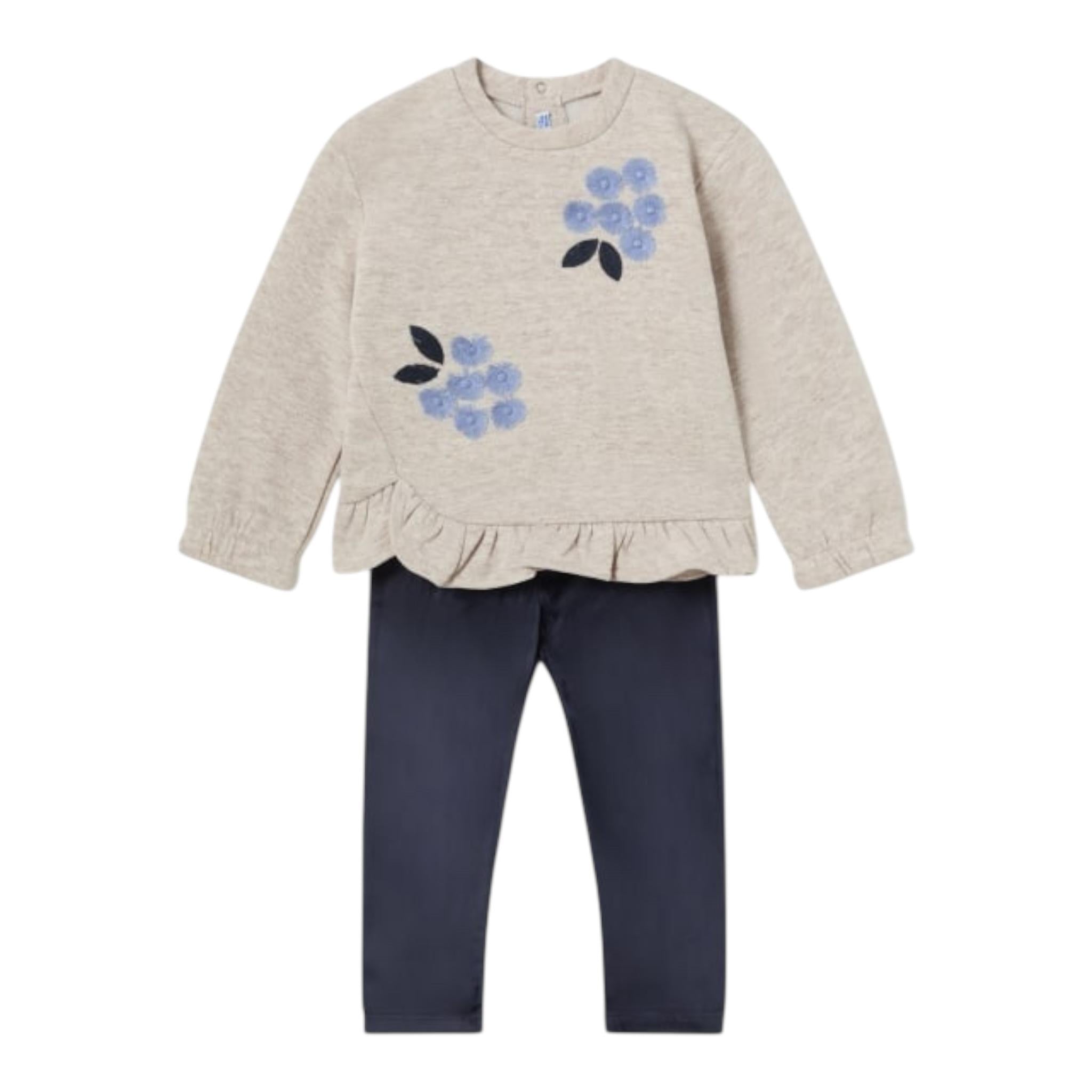 MAYORAL completo 2pz felpa-leggins bicolore Beige/blu per Bambina 2706J BEIGE/BLU MAYORAL 