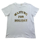 Dondup T-Shirt Girocollo Tinta Unita Con Stampa In Contrasto Bianco Per Bambina