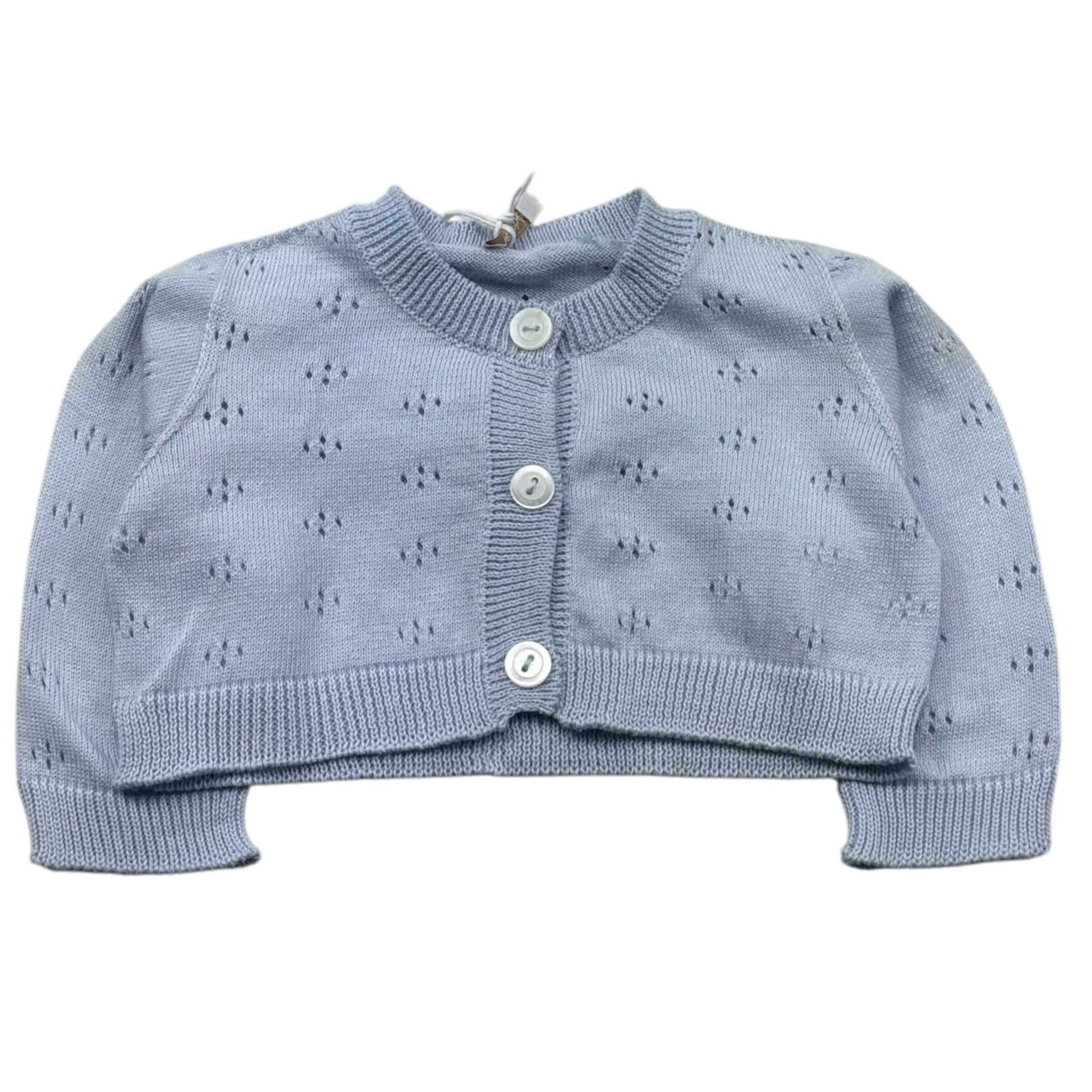 Le Bebe Coprispalle Tinta Unita con Trafori per Neonata LBG6406 AZZURRO LE BEBE 