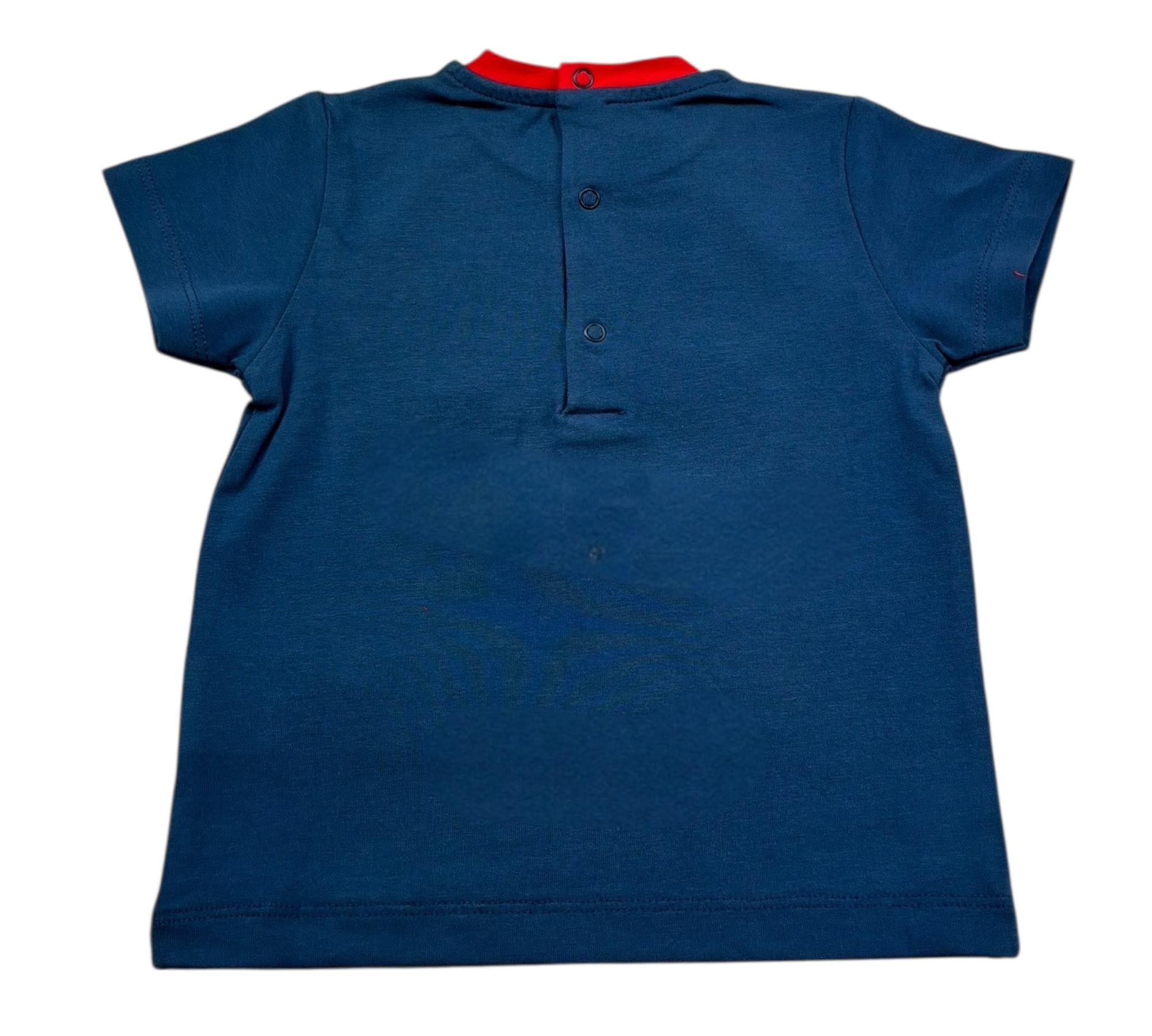 Minibanda T-Shirt Tinta Unita Girocollo per Neonato 3B635 BLU MINIBANDA 