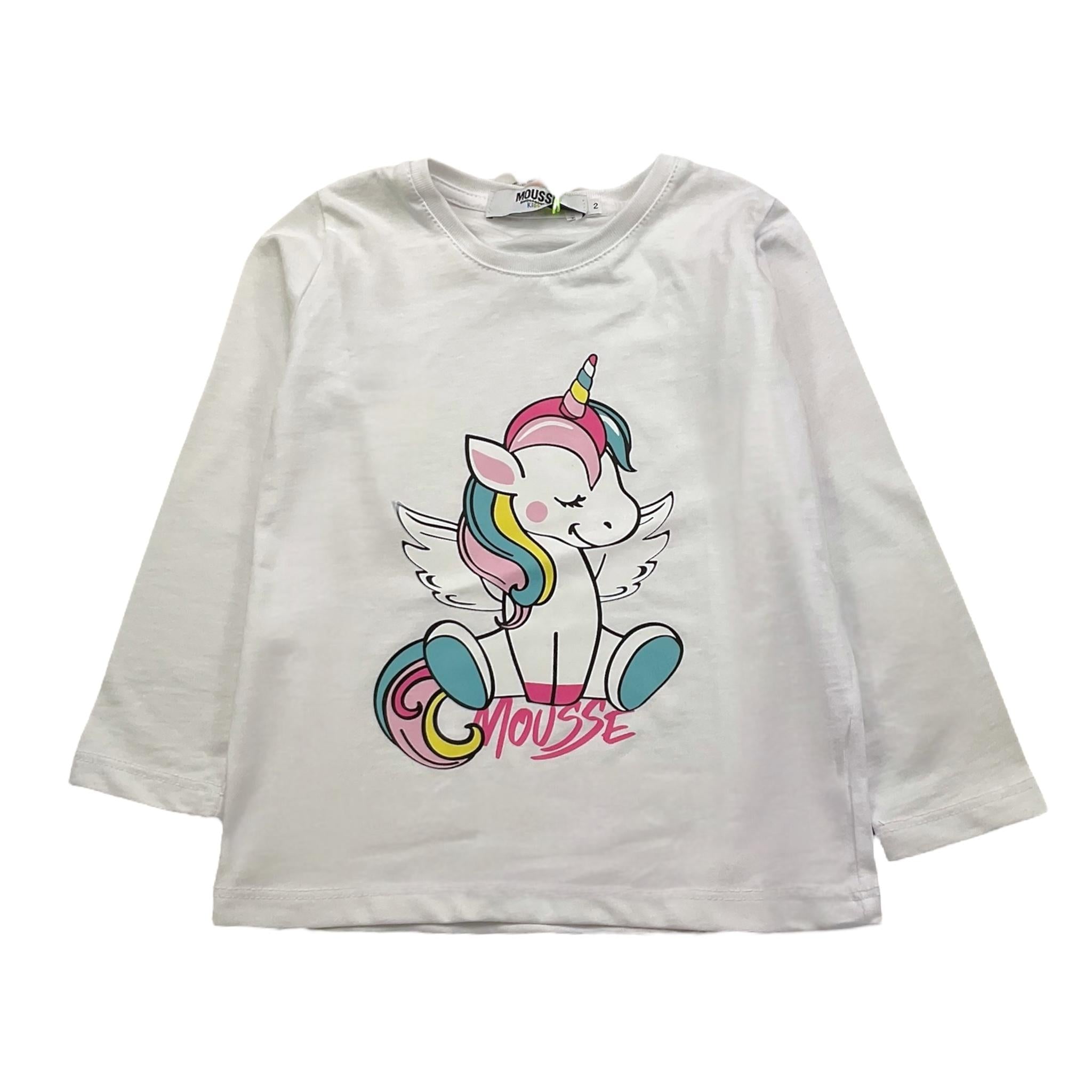 MOUSSE shirt girocollo tinta unita con stampa unicorno Bianco per Neonata HKTL361W BIANCO MOUSSE 